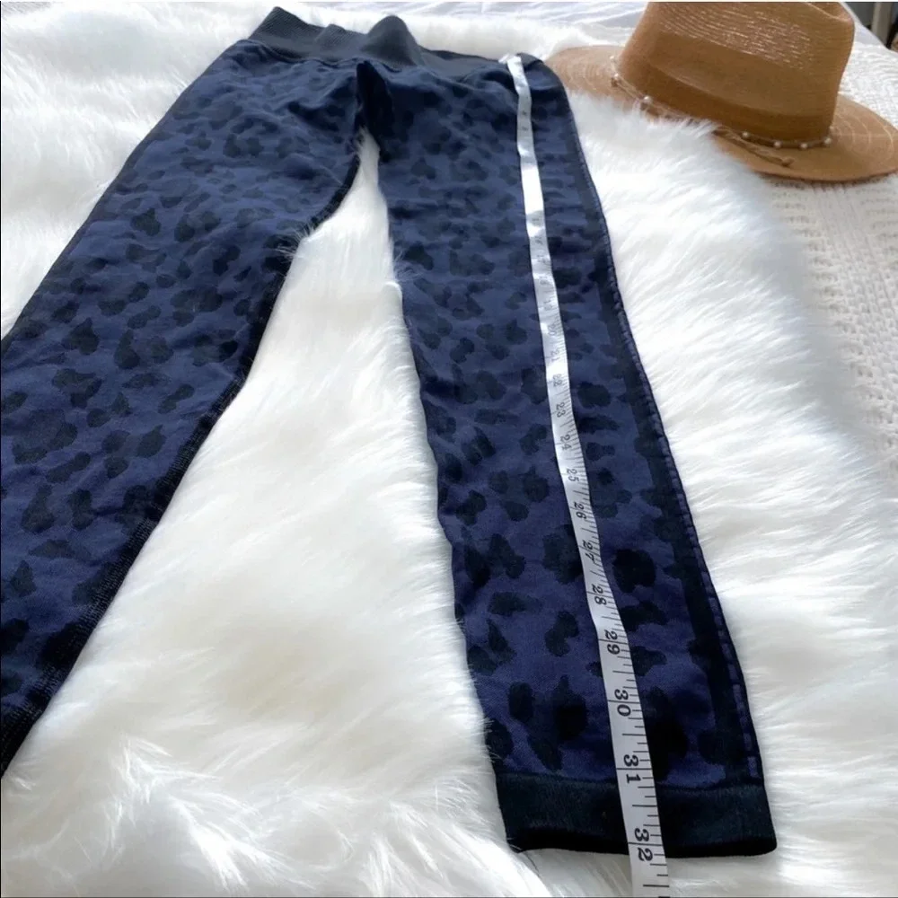 925 Fit Wild Thing Seamless Legging Leopard Blue Black Animal Print High Waist S